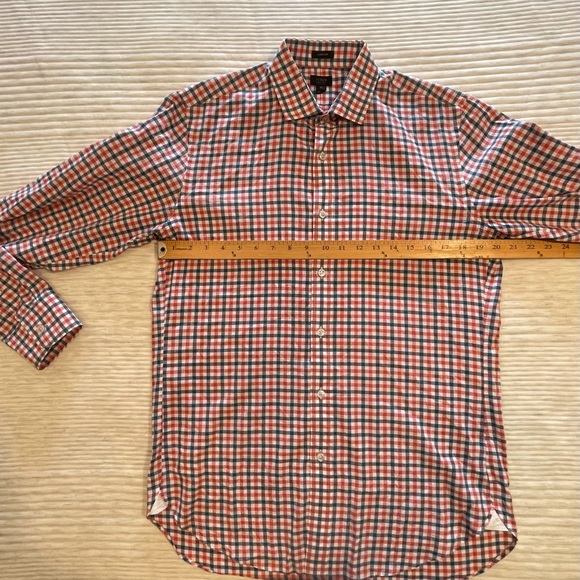 J.Crew Medium Slim Oxford Shirt Red, Blue, White 100% Cotton Casual Button Dow - Picture 5 of 10
